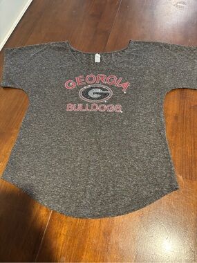 Georgia Gray Scoop Neck T-Shirt by Thread & Supply. Georgia Rhinestone Logo